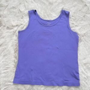 Lands’ End Sleeveless 100% Cotton Tank Top Shirt Purple women’s size S (6-8)